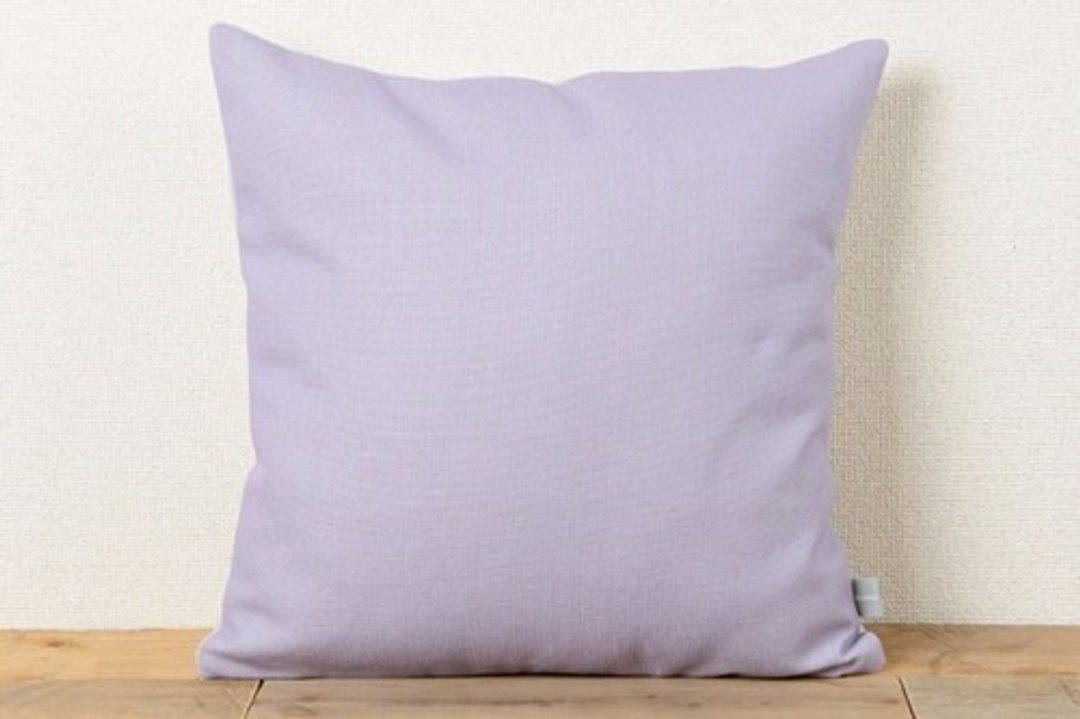 Cushion cover Scandinavian pattern violet plain color natural Linen jubileecushioncc129ym - 摆饰 - 棉 