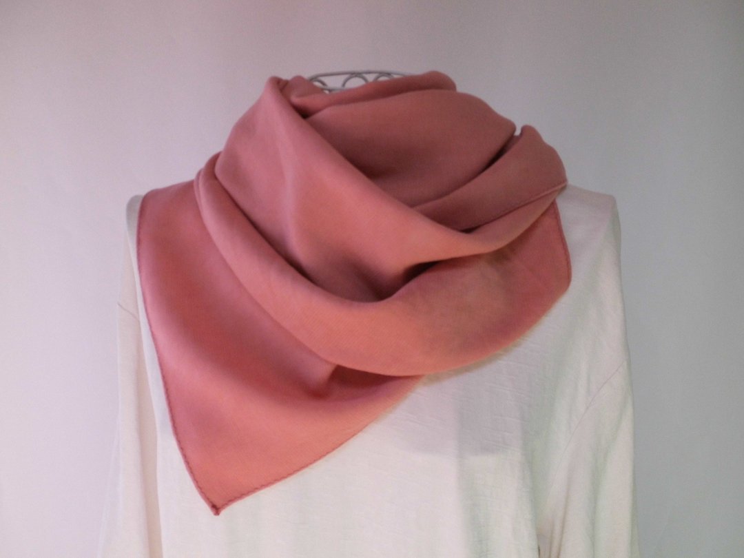 Plant dyeing · Easy to use thin wool · stole · gentle madder color - 围巾/披肩 - 羊毛 红色