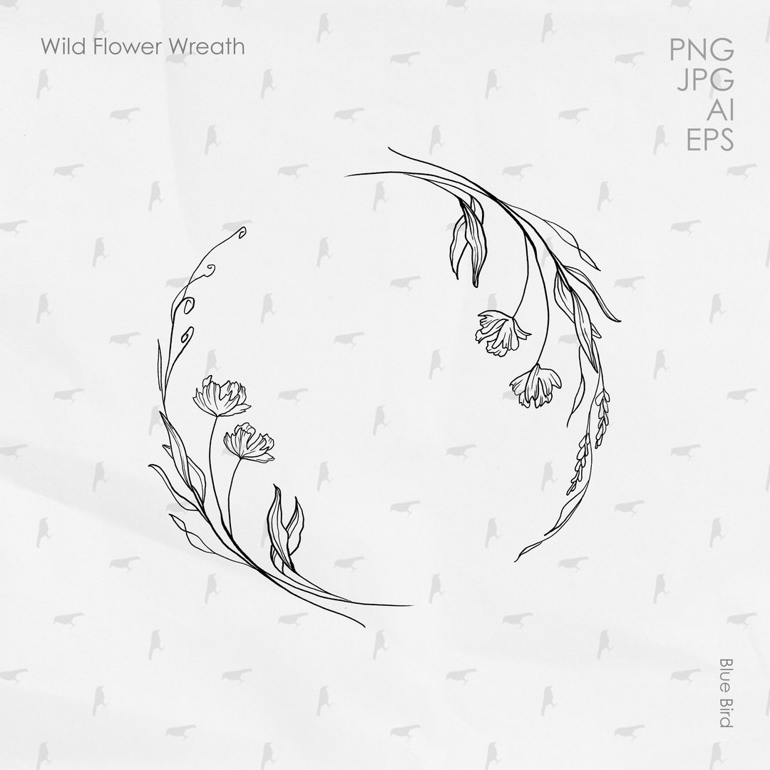 Wild Flower Wreath. Electronic file - 其他数码设计 - 其他材质 