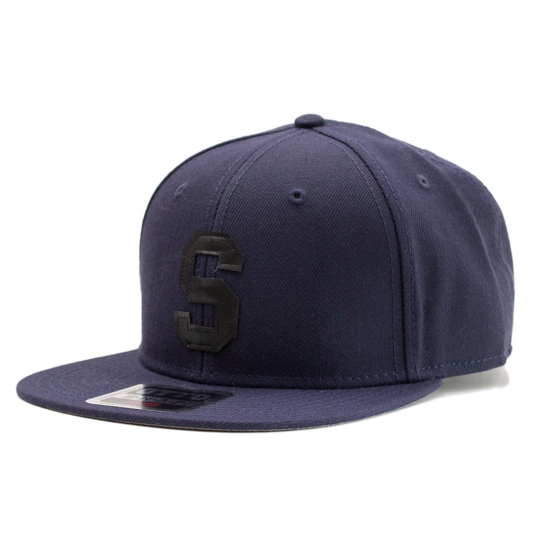 FL LETTER CAP #NAVY - 帽子 - 羊毛 黑色