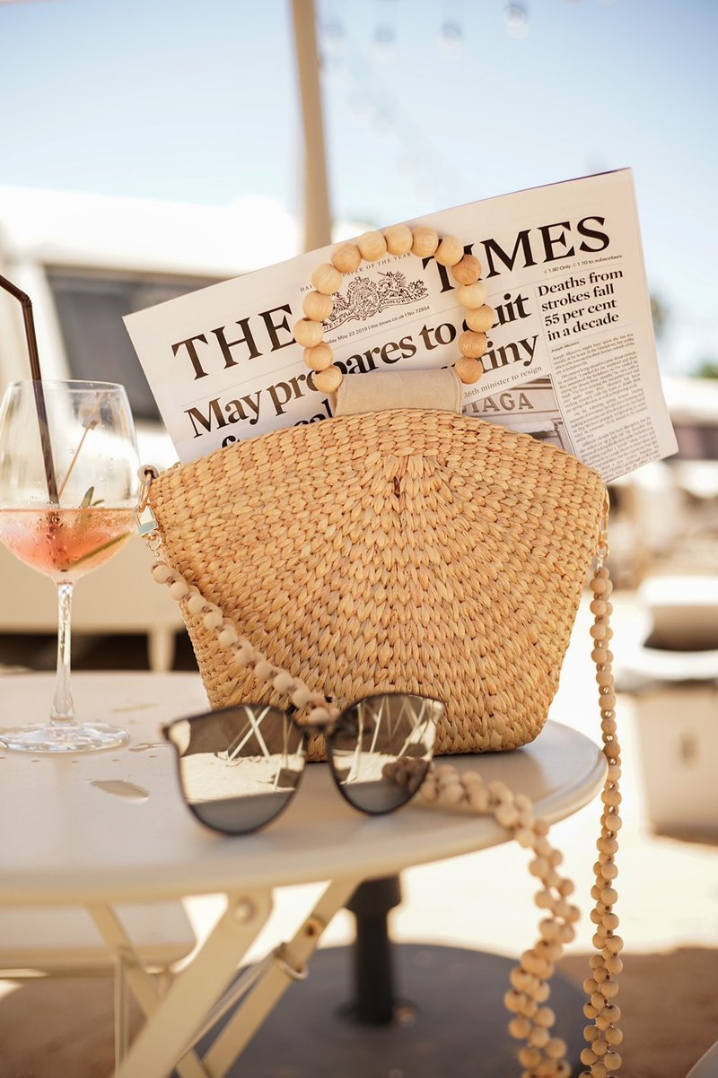 Julia Straw bag - 手提包/手提袋 - 其他材质 卡其色