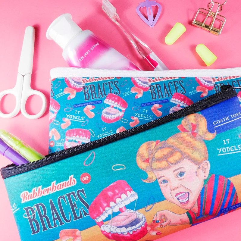 牙套女孩收纳组 - 化妆包/杂物包 - 聚酯纤维 多色