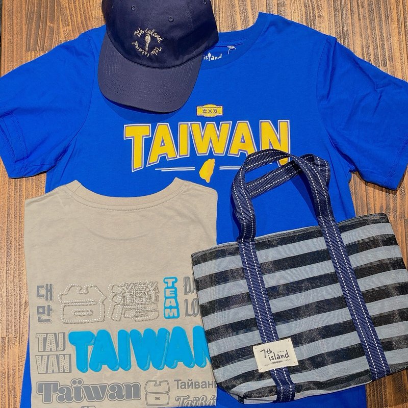 【TEAM TAIWAN圣诞福袋】台湾T(两款)。斑马纹茄芷袋。原创棒球帽 - 女装 T 恤 - 棉．麻 