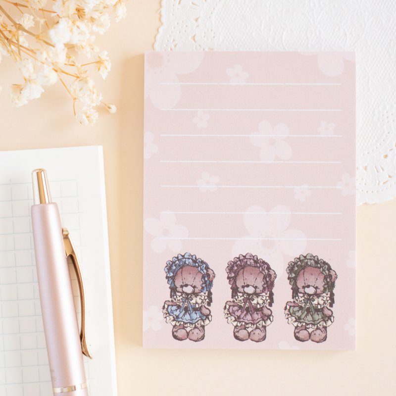 便签本 – 洛丽塔风泰迪熊 - 笔记本/手帐 - 纸 粉红色