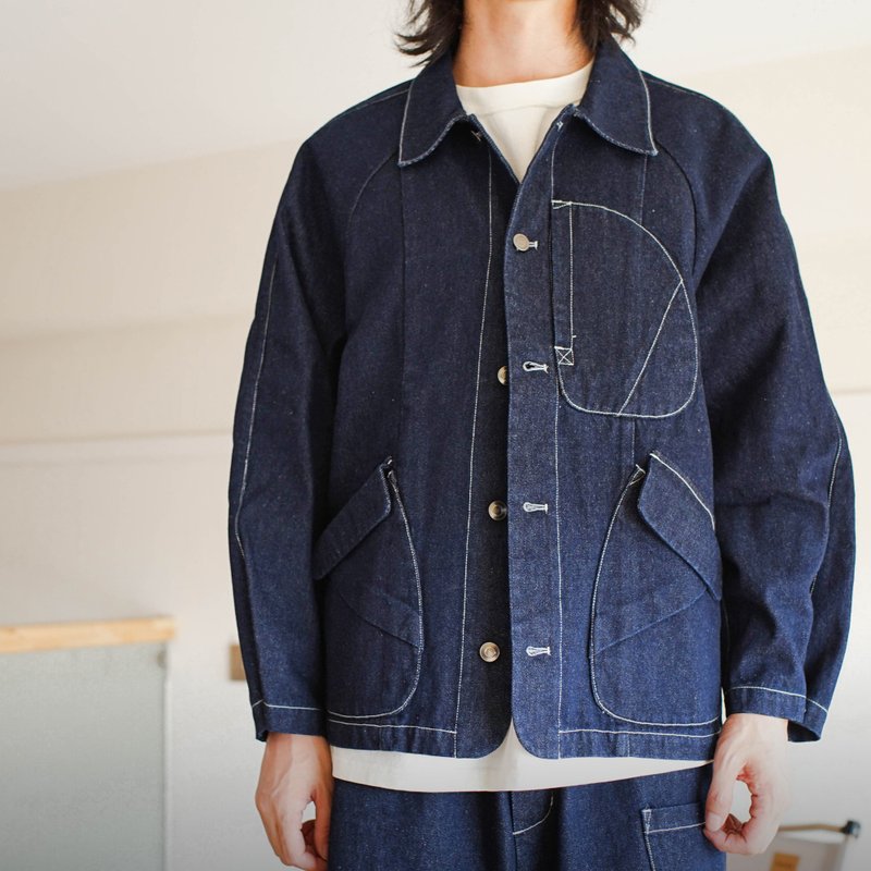 Denim Railway Overalls 铁路工作牛仔外套 - 男装外套 - 棉．麻 蓝色