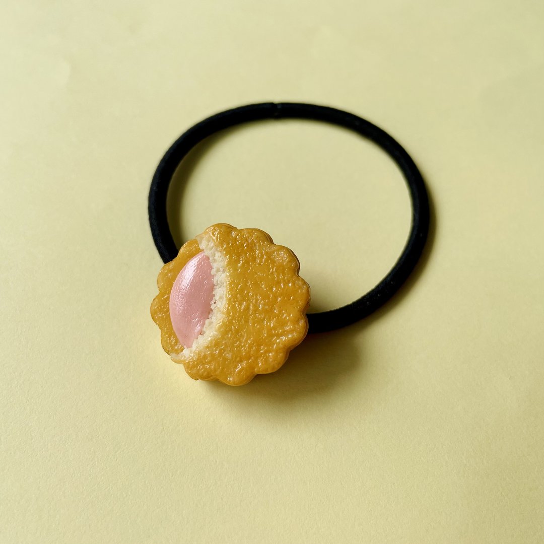 Strawberry cookie hair tie - 发饰 - 粘土 粉红色
