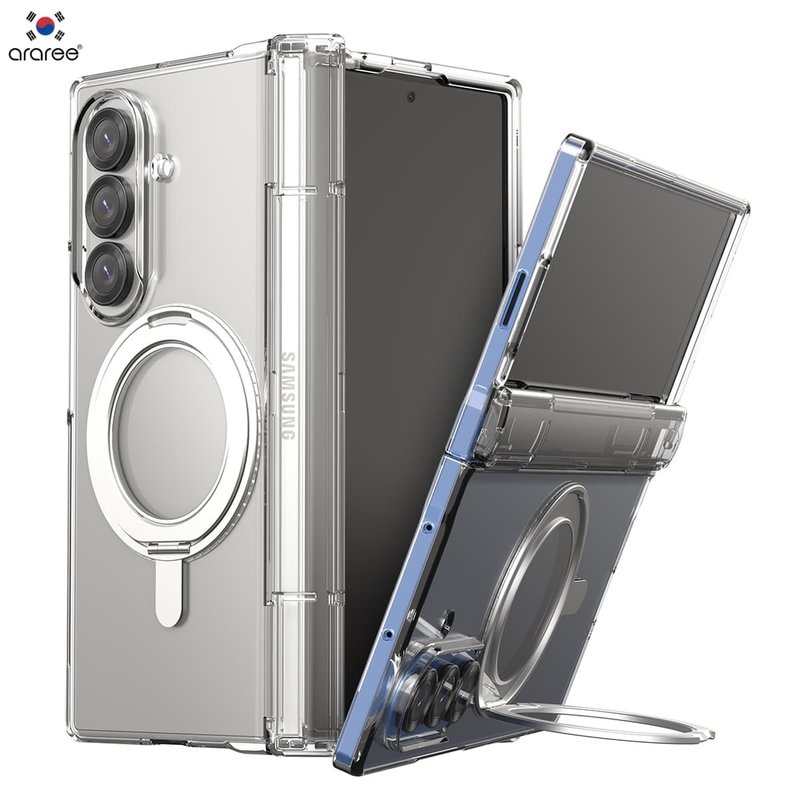 Araree Samsung Galaxy Z Fold 7 磁吸360旋转支架透明保护套 - 手机配件 - 其他材质 