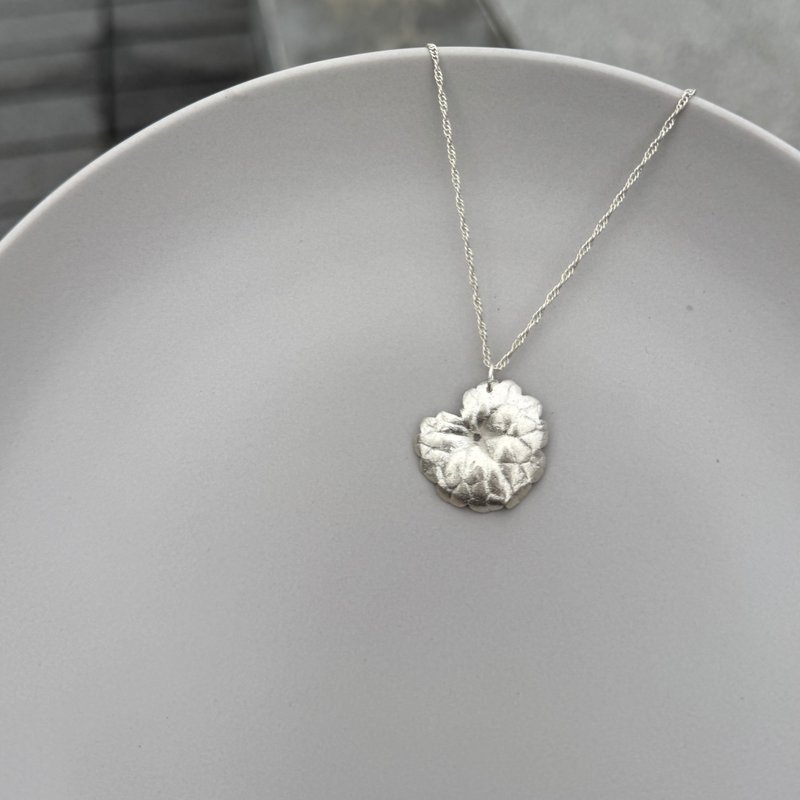 情人节礼物 生日礼物 纯银链坠 银黏土链坠DIY - 拓印树叶 - 金工/饰品 - 纯银 