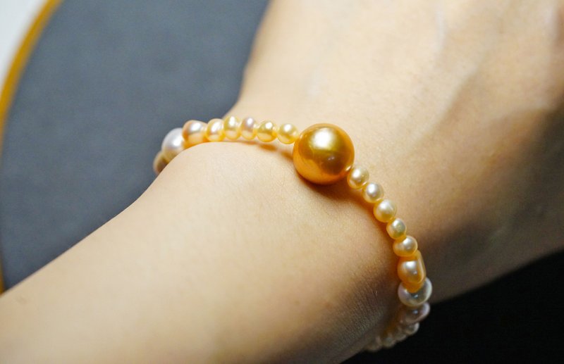 纯手工银绕线紫金爱迪生珍珠手链 - 手链/手环 - 珍珠 多色