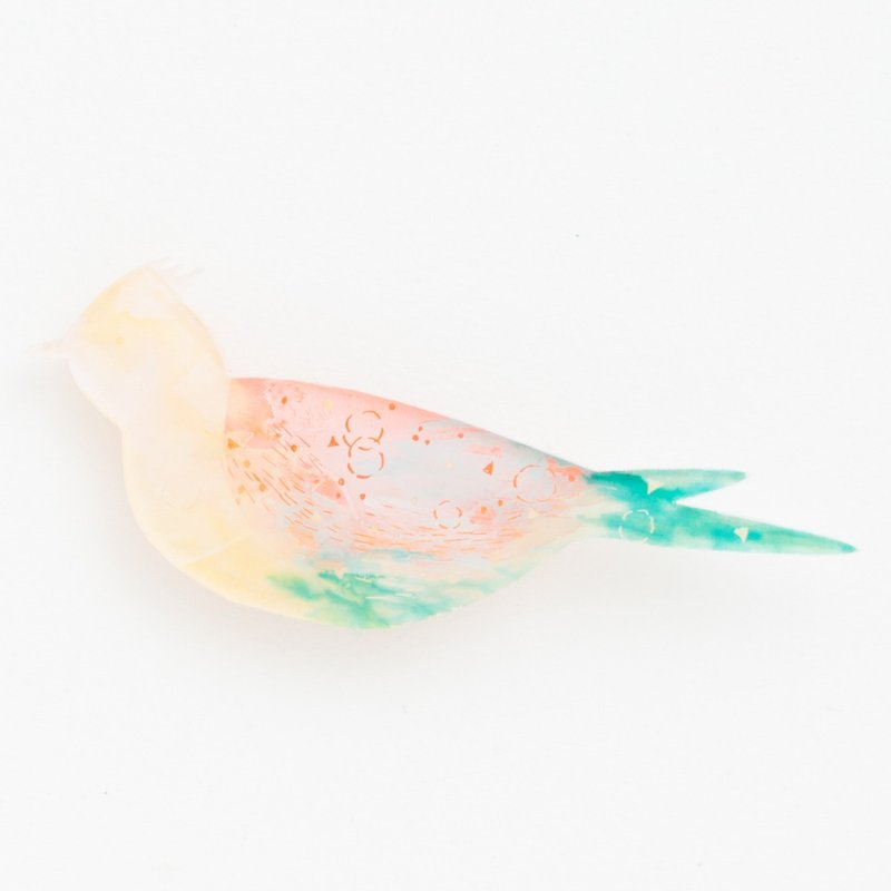 Brooch of a picture 【bird】 - 胸针 - 压克力 橘色