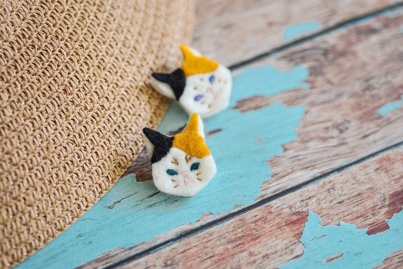 玳瑁猫 / 三毛猫刺绣别针 - 其他 - 聚酯纤维 多色