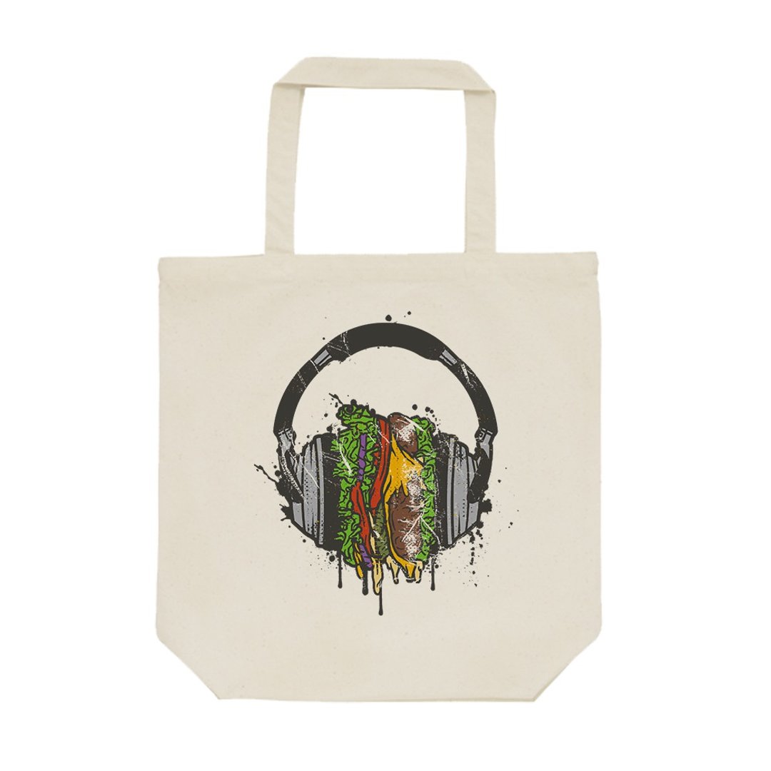 tote bag / Junkie music - 手提包/手提袋 - 棉 卡其色