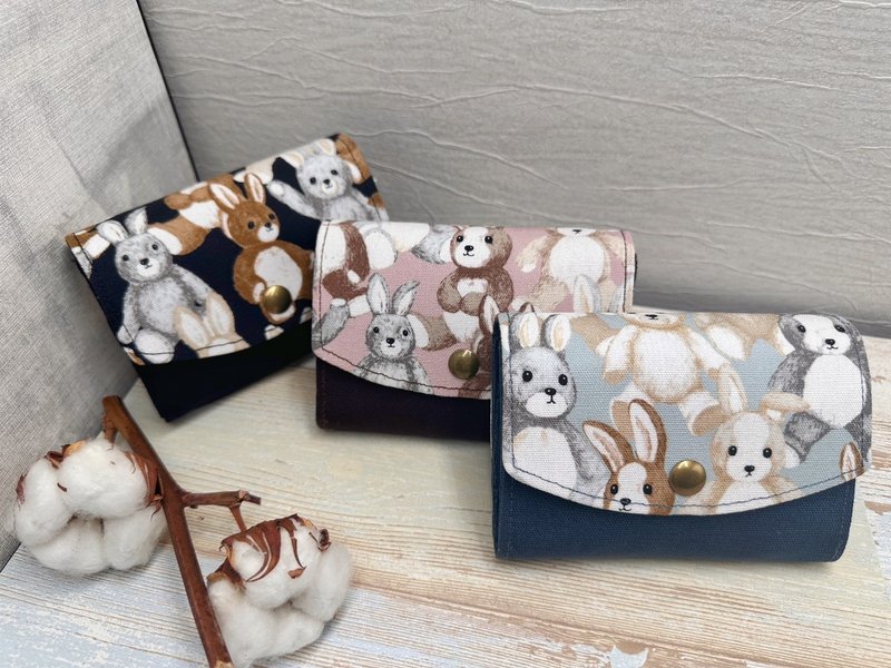 玩偶午後 小日和三层包 手拿包 零钱包 轻便 收纳包 - 零钱包 - 棉．麻 红色