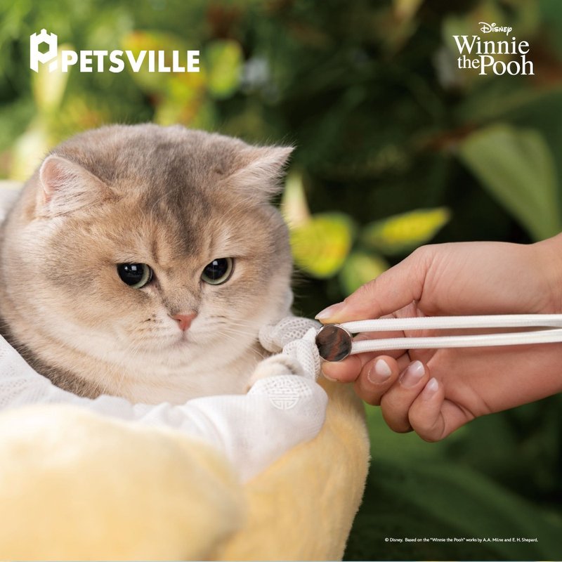 【预购优惠中】PETSVILLE&迪士尼_小熊维尼绒毛外出包 背包 - 外出包 - 聚酯纤维 黄色