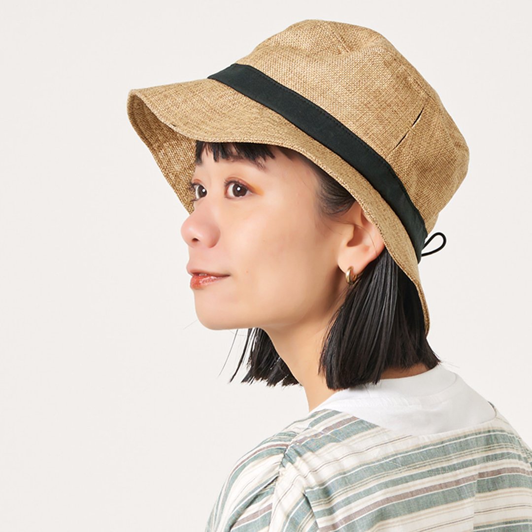 【体感降温10度】Kokageru防紫外线自然风渔夫帽 - 帽子 - 聚酯纤维 卡其色
