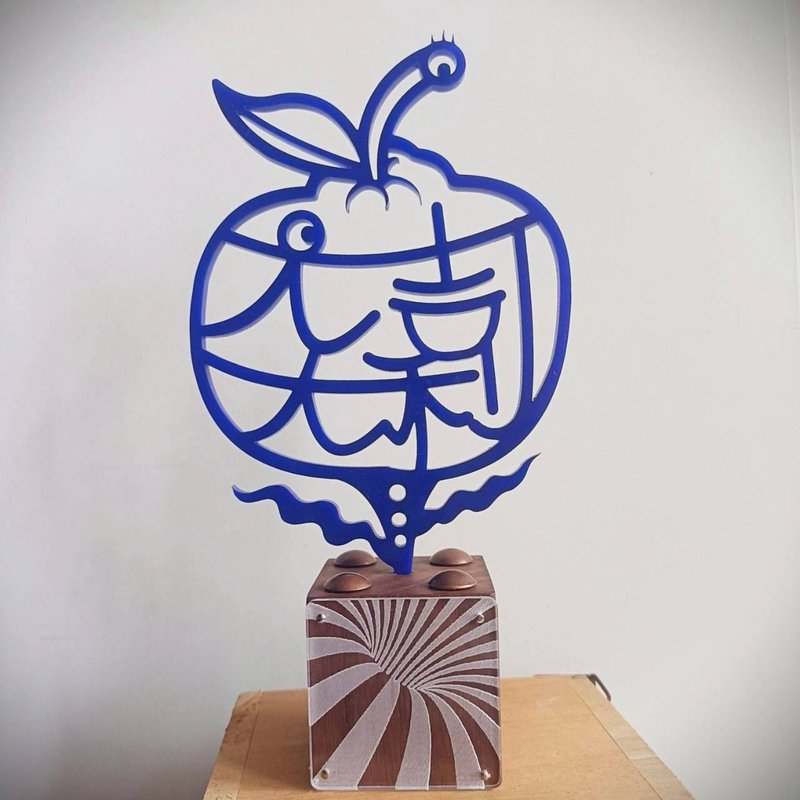 日常有福系列大吉大利/原木手作/台湾味设计/生活风格/祝福摆饰 - 摆饰 - 其他材质 蓝色