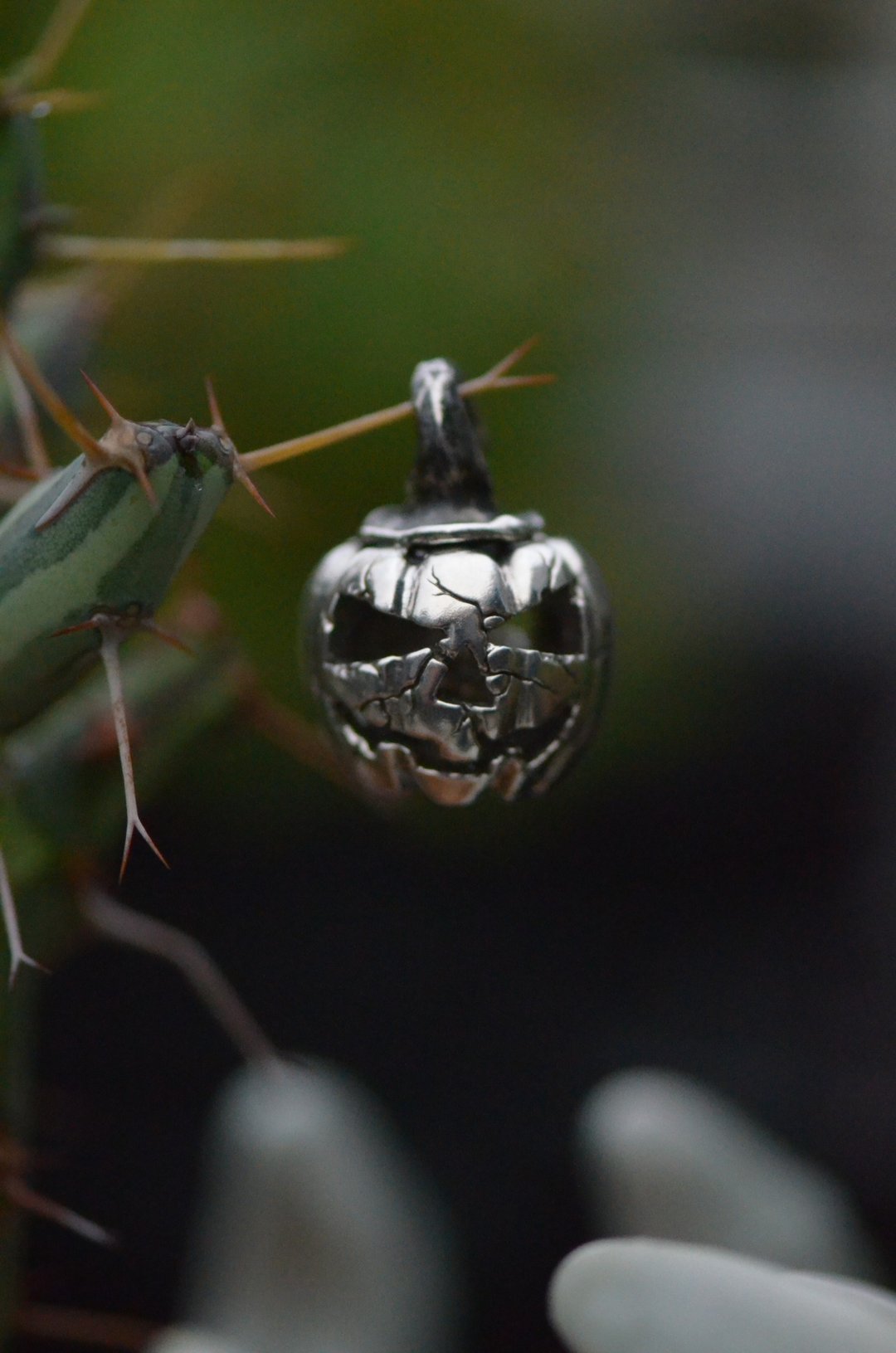 南瓜铃铛坠 Pumpkin bell pendant - 项链 - 贵金属 银色
