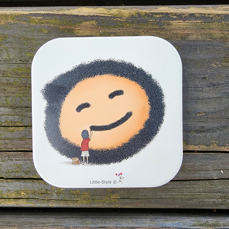 吸水杯垫-替你开心 - 杯垫 - 陶 白色