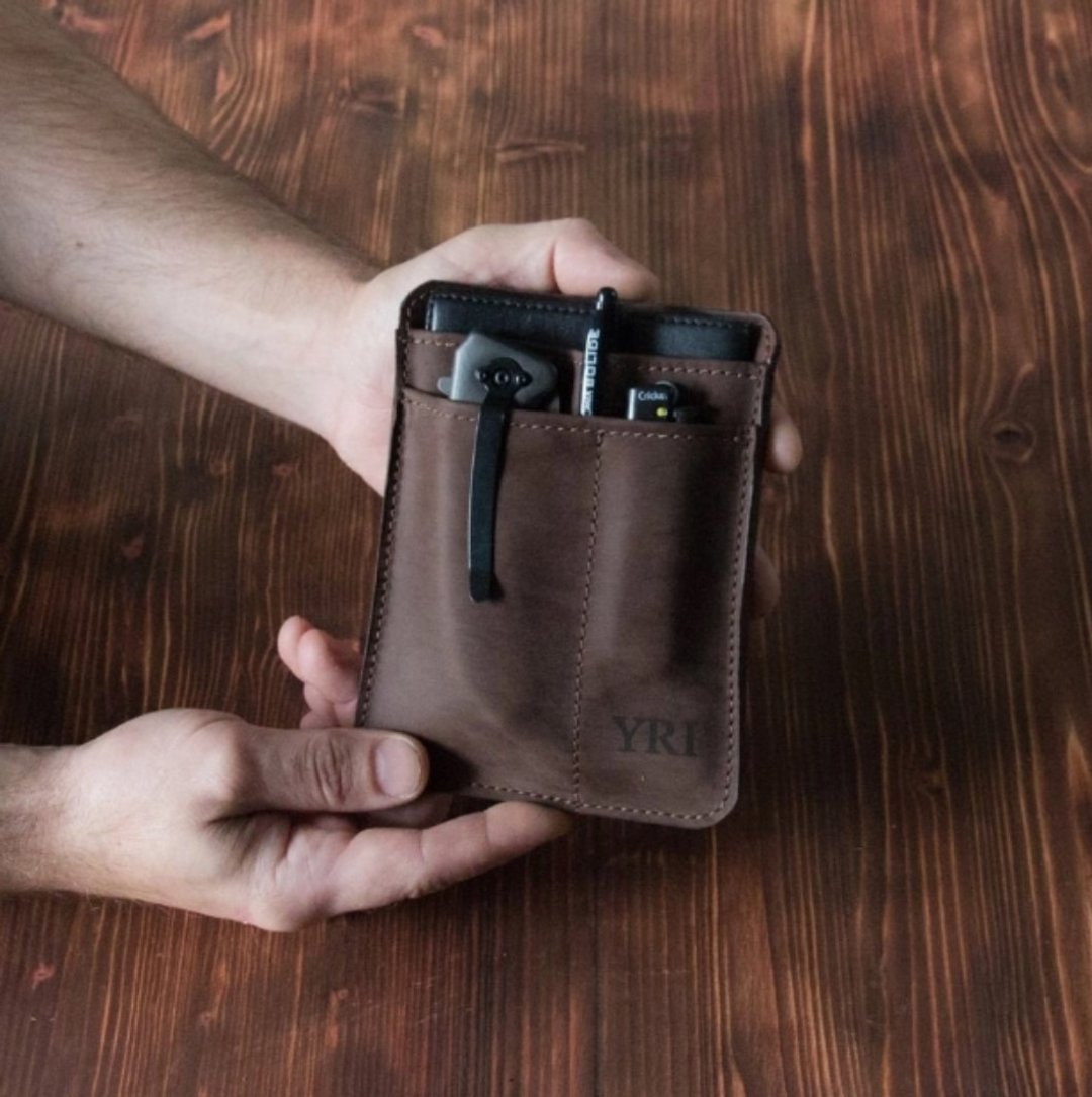 leather travel pouch, leather pocket organizer, leather pocket holder - 皮夹/钱包 - 真皮 黑色