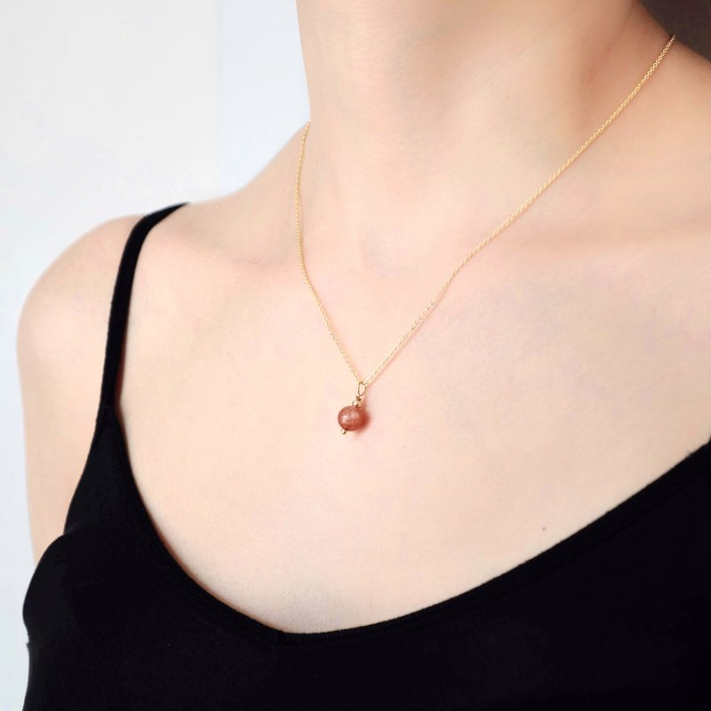 【Self Love系列】太阳石水晶项链 积极能量 爱情人缘 定制化礼物 - 项链 - 水晶 橘色