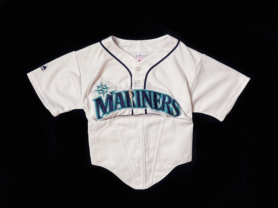 REGETHER 古着改制 马甲棒球上衣-Seattle Mariners - 女装上衣 - 棉 白色