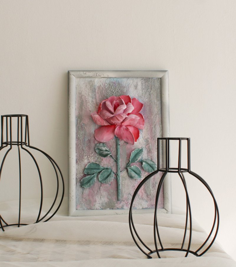玫瑰  花卉画  原墙装饰  极简主义 - 墙贴/壁贴 - 其他材质 