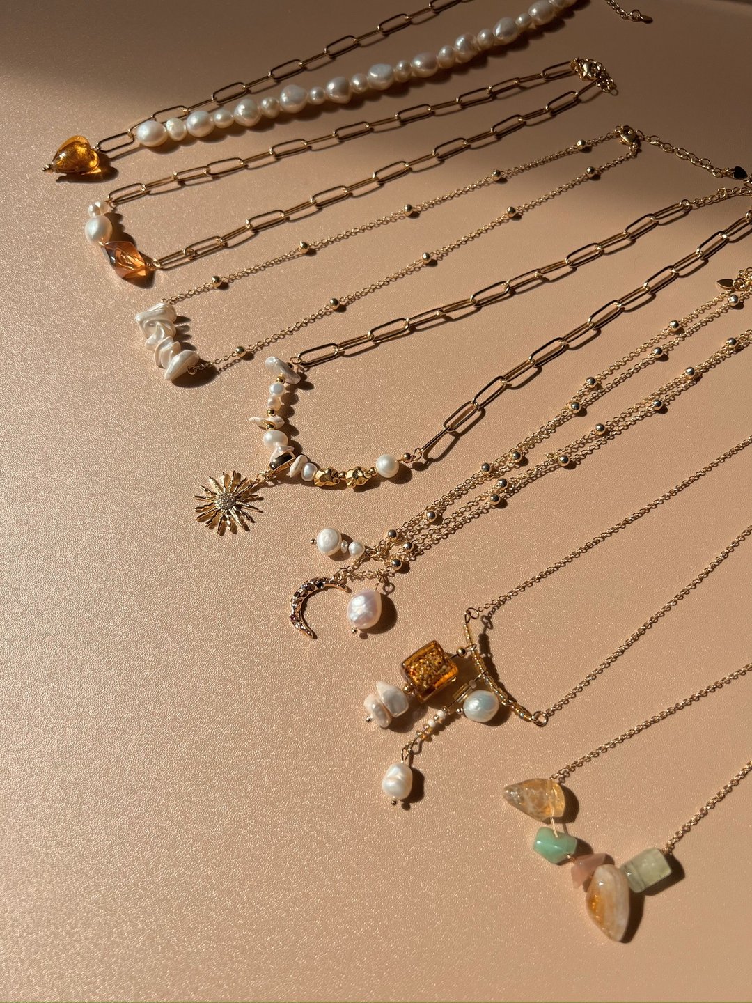【定制化礼物】14K/18K 医疗钢 情侣戒指手链 天然巴洛克淡水珍珠 - 对戒 - 纯银 金色