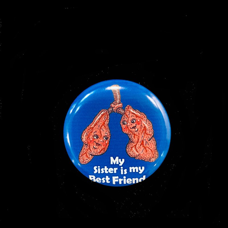 手绘插画小胸章小徽章别针 | 器官好友~肺~好姊妹 - 徽章/别针 - 其他金属 