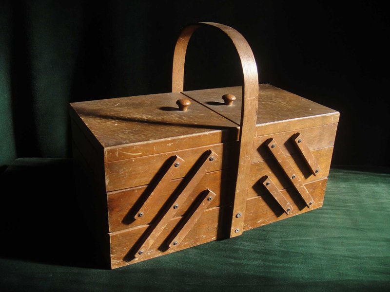 【老时光 OLD-TIME】早期二手日本进口木制针线箱裁缝箱*仅寄邮局 - 收纳用品 - 其他材质 多色