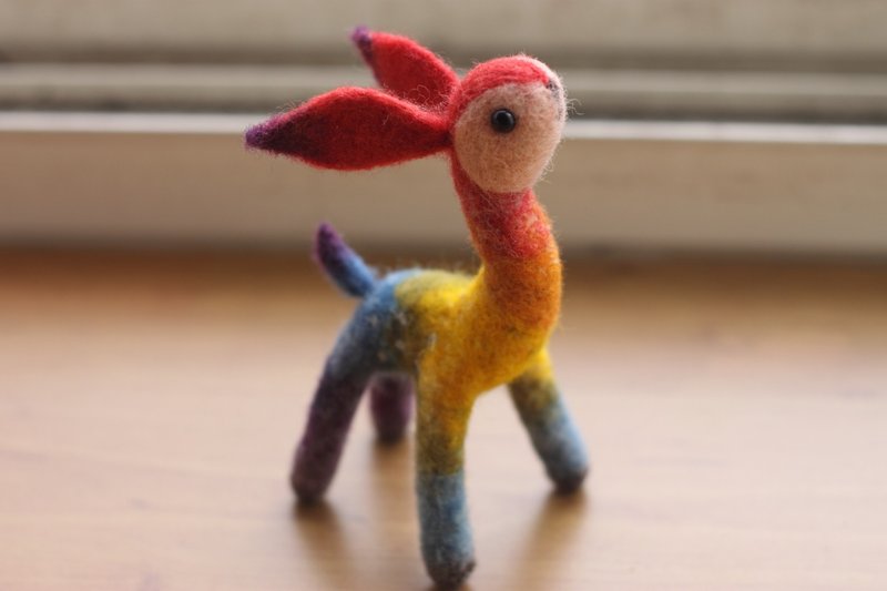 天然植物染 彩虹色小鹿 订做款 - 摆饰 - 羊毛 多色