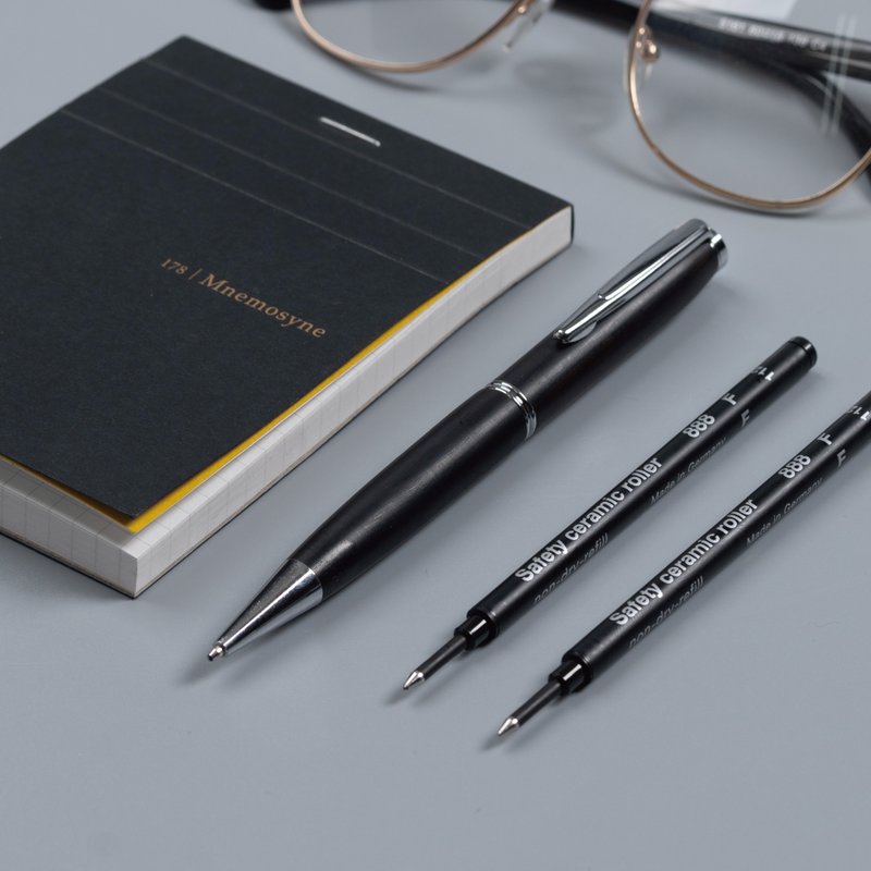 【Whisper 系列原子笔】东非黑黄檀 | 中英文订制 (单品) - 圆珠笔/中性笔 - 木头 黑色