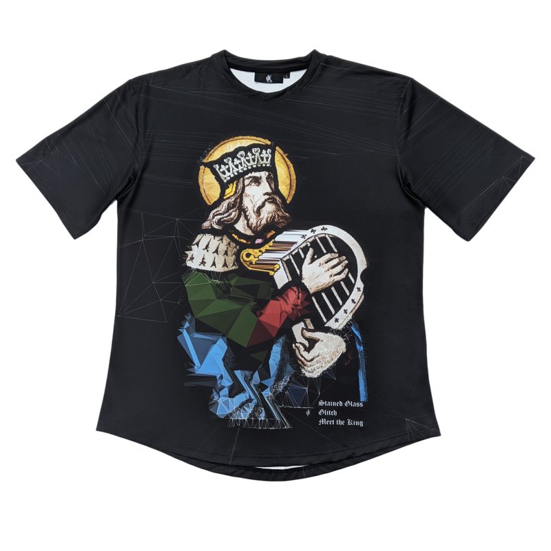 Meet the King 机能短袖 A版型 - 男装上衣/T 恤 - 聚酯纤维 黑色