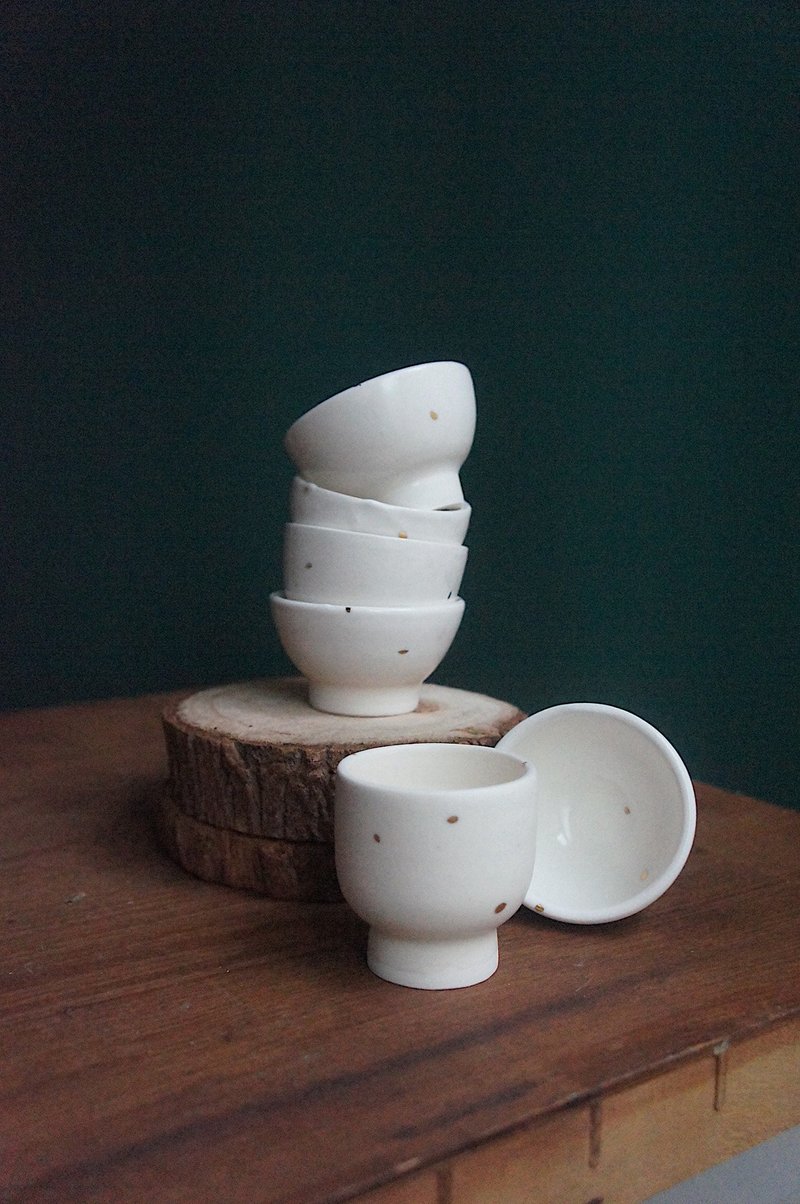 24k 金釉点点奶油小杯 _ 瓷 - 茶具/茶杯 - 瓷 白色