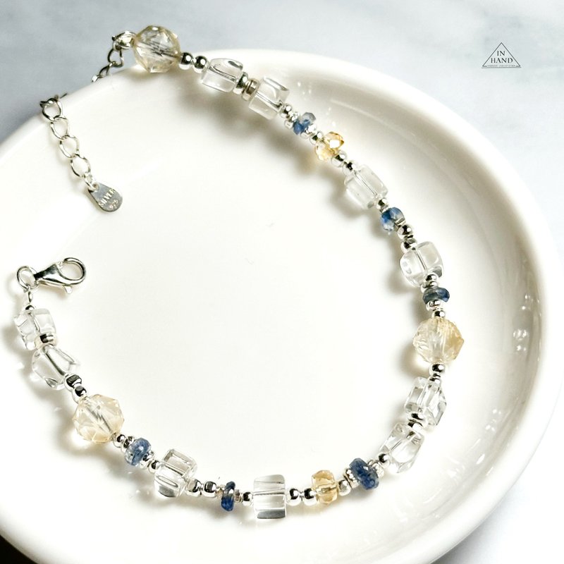 多层次风格-粼光海色-纯银系手链 - 手链/手环 - 银 黄色