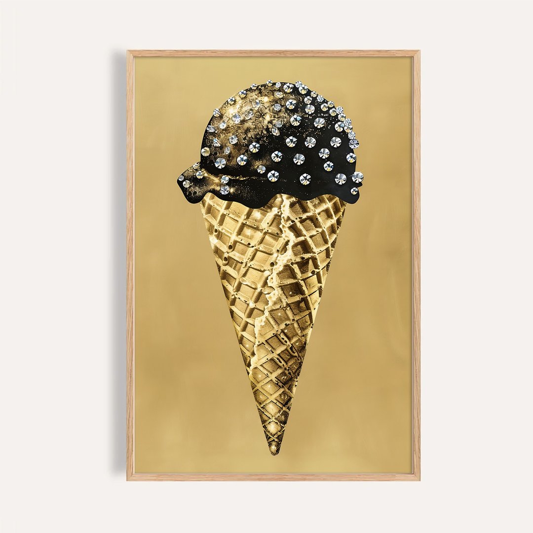 奢华极简风 艺术挂画 海报 无框画 / 钻光甜筒 Diamond Cone - 海报/装饰画/版画 - 纸 
