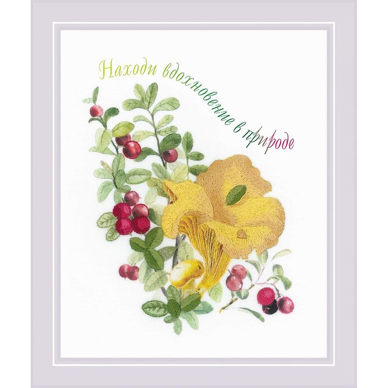 0085PT - RIOLIS 刺绣材料包 - 鸡油菌菇 - 编织/刺绣/羊毛毡/裁缝 - 其他材质 