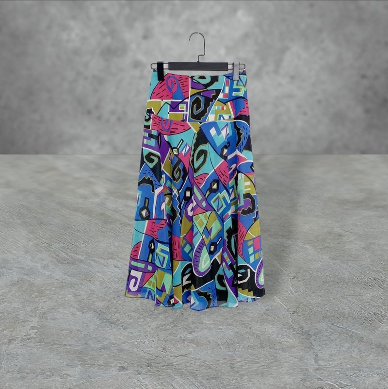 二手 彩色 轻薄飘逸 颗粒感薄纱 大伞裙 半松紧腰 高腰  PF511 - 裙子 - 聚酯纤维 多色