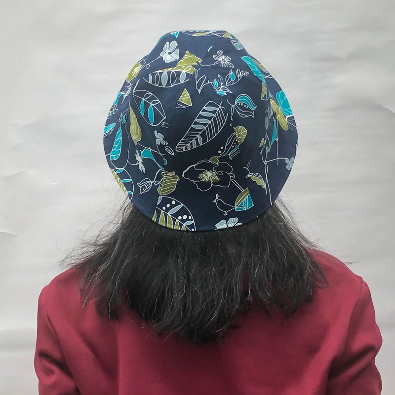 双面渔夫帽 - 热闹冬季 - 帽子 - 棉．麻 蓝色