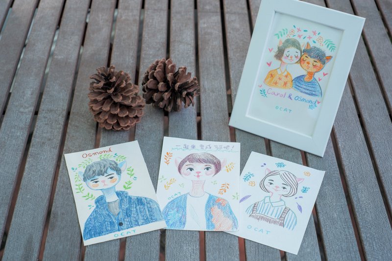 一起变成猫x定制化似猫绘加购宠物插画专用卖场 - 卡片/明信片 - 其他材质 