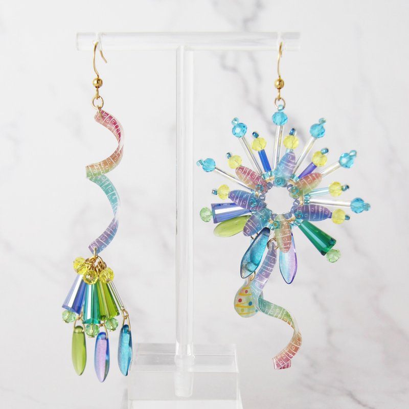 【订做】溜溜球图案耳夹耳针/蓝 - 耳环/耳夹 - 塑料 蓝色