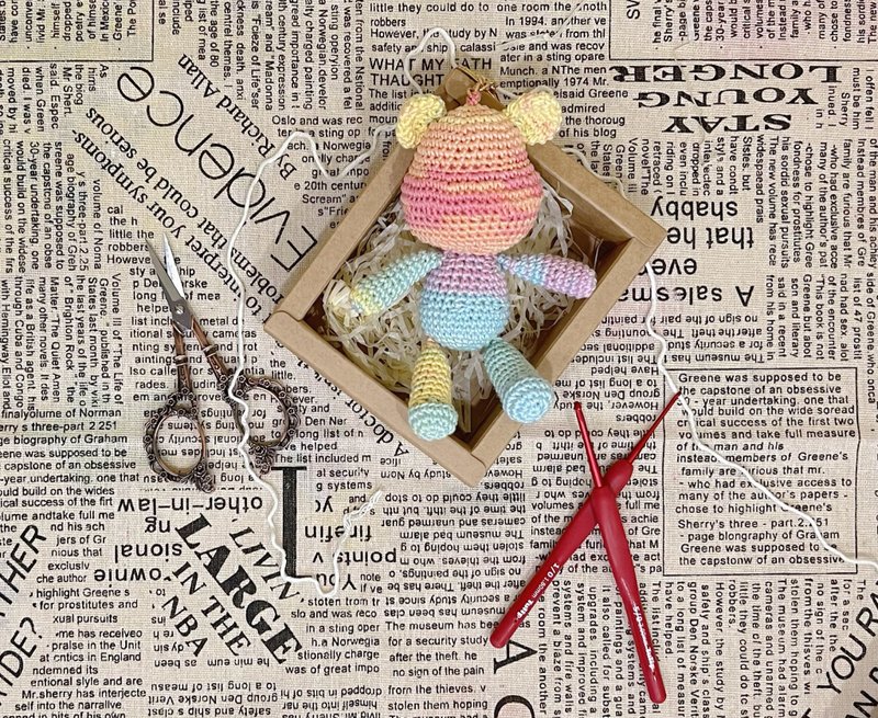 纯手工渐变色暴力熊钥匙圈 - 钥匙链/钥匙包 - 棉．麻 多色