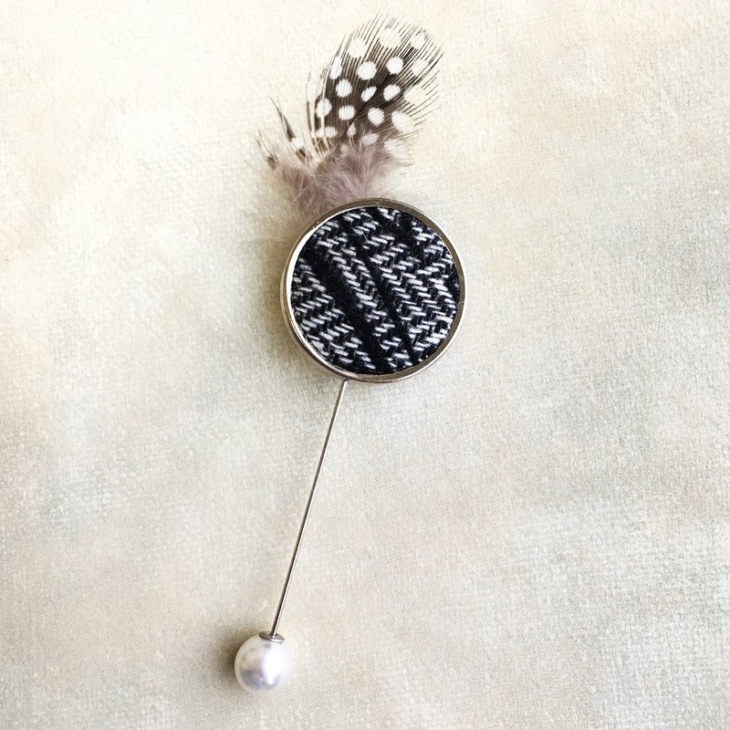 复古系列胸针帽针 | 合体吧 羽毛  | 交换礼物 - 胸针 - 其他金属 灰色