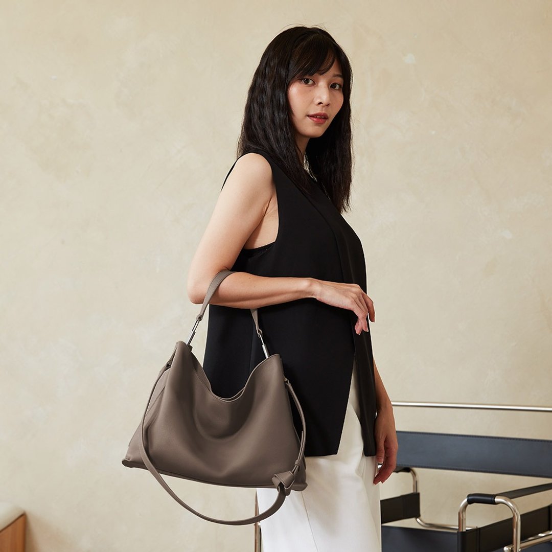 Valley Hobo Bag 单肩 HOBO 包/可可棕_侧背包/斜背包 - 侧背包/斜挎包 - 真皮 咖啡色