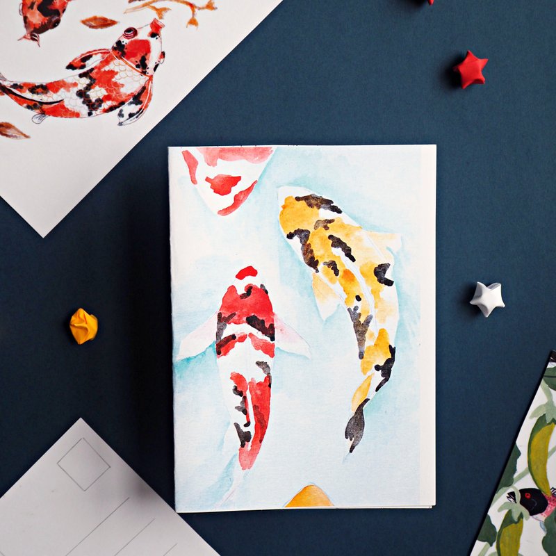 水彩鲤鱼明信片 - 卡片/明信片 - 纸 多色