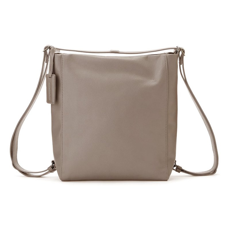 MOTHERHOUSE-K 轻盈皮革两用后背包-大象灰 - 后背包/双肩包 - 真皮 灰色