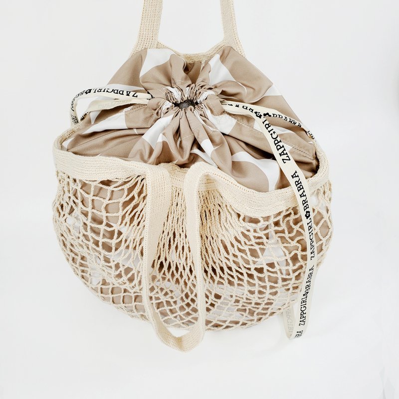 双层棉手提包网状购物绳网袋 - 手提包/手提袋 - 棉．麻 