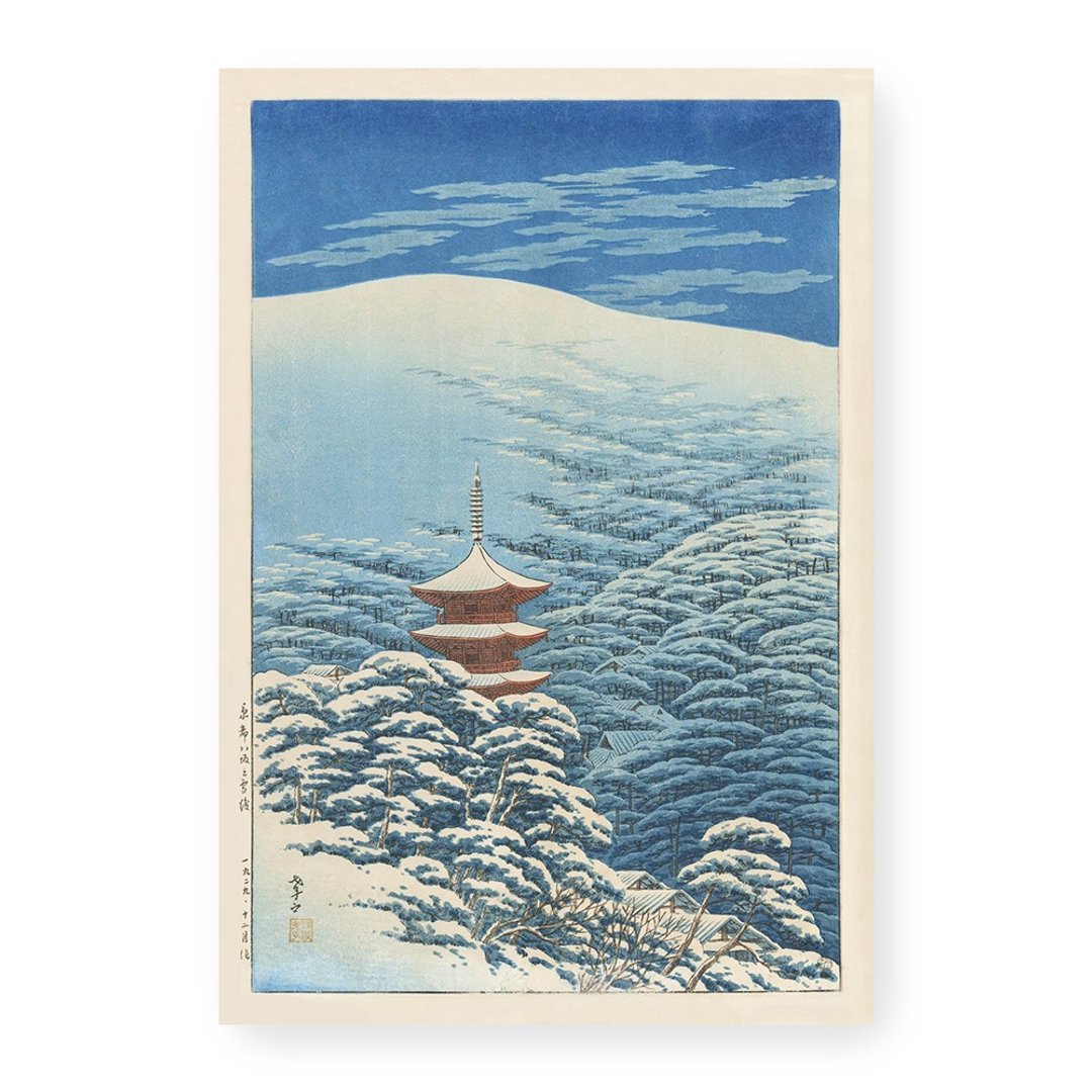 【艺术挂画】伊藤孝之 Itō Takashi 一 降雪后的八坂神社 - 海报/装饰画/版画 - 纸 