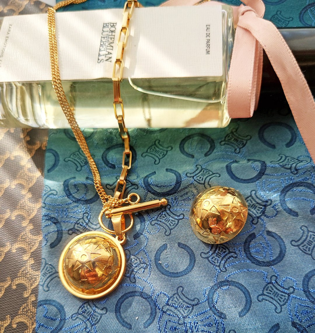 中古美品 真 CELINE 凯旋门锁骨链颈链项链 钥匙扣挂件挂饰 送纸袋 - 项链 - 其他金属 金色