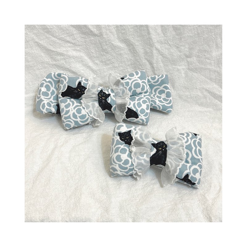 贝拉花绣 萌萌配件-婴幼儿儿童-70-120cm可定制-山茶花猫猫 - 发饰 - 棉．麻 蓝色