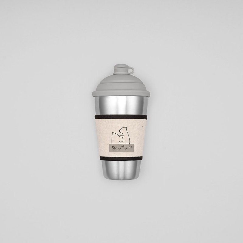 旧YCCT 感温杯套 - 北极熊 - 喝咖啡的好伙伴 - 随行杯提袋/水壶袋 - 棉．麻 多色